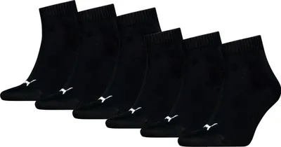 Produktbild von 6 Paar Uni Puma Quarter kurze Sportsocken in Schwarz Größe 39-42
