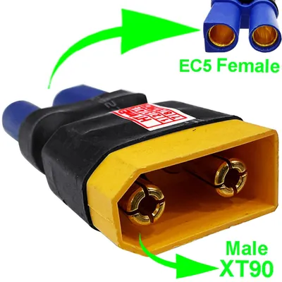Produktbild von XT90 Male auf EC5 Female Adapter Goldstecker für RC LiPo Akku 90A