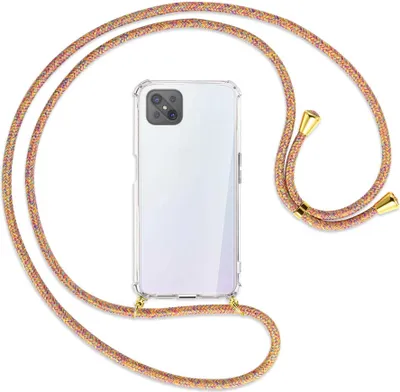Produktbild von Handykette Backcover-Schutzhülle mit Band (Metall goldfarben) für Oppo A92S / Reno4 Z 5G - Rainbow