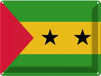 Produktbild von vianmo Blechschild 30x40 cm São Tomé und Príncipe Flagge Fahne Wappen