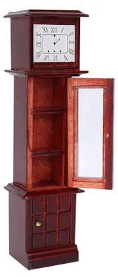 Image de Horloge comtoise miniature vintage pour maison de poupées (échelle 1:12) – Accessoire de décoration pour mobilier de maison de poupées