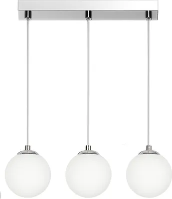 Image de Plafonnier LED design, 3 ampoules, verre, E14, blanc