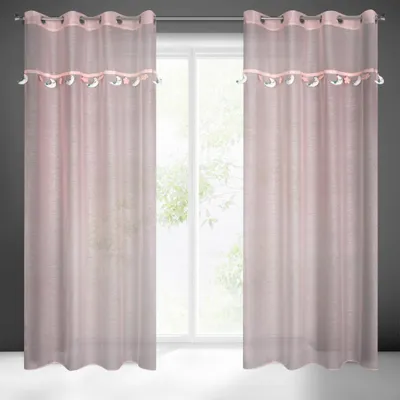 Produktbild von Eurofirany 418367, Durchscheinend, Pink, Einfarbig, Polyester, Ring, 50 g/m²