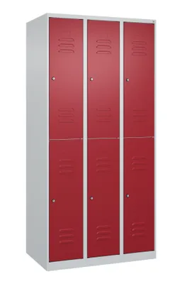 Produktbild von CP Spind Classic Plus lichtgrau, rubinrot 080300-30 S10056, 6 Schließfächer 90,0 x 50,0 x 185,0 cm