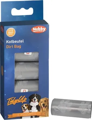 Produktbild von Nobby TidyUp Kotbeutel hellgrau, Inhalt: 4 Rollen mit 15 Beutel
