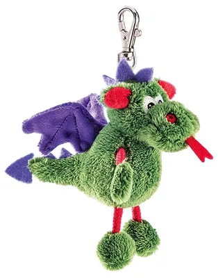 Productafbeelding van Groene pluche sleutelhanger, 9 cm, draak