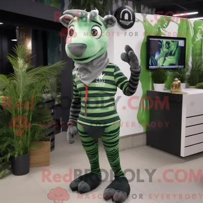 Produktbild von Waldgrünes REDBROKOLY Zebra-Maskottchenkostüm mit Jeggings und Schalclips