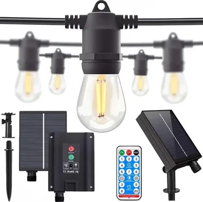 Image de LedLight 3393 Guirlande décorative solaire 15 ampoules, 15 m, blanc chaud