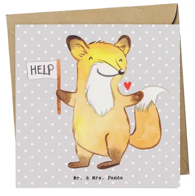 Produktbild von Mr. & Mrs. Panda Grußkarte Sozialarbeiter Herz - Grau Pastell - Geschenk, faltkarte, anlasskarte, Glückwunschkarte, Klappkarte, doppelkarte