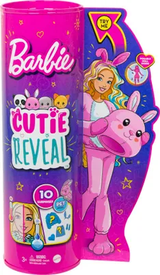 Produktbild von Barbie Cutie Reveal Puppe mit Hasen-Plüschkostüm und 10 Überraschungen