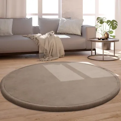 Produktbild von Kinderteppich Rund Kinderzimmer Teppich Baby Spielteppich Flauschig Rutschfest Grösse 80 cm Rund