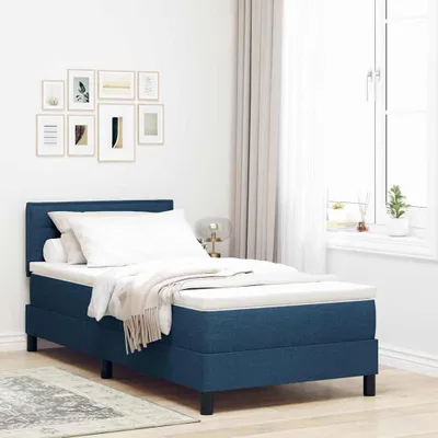 Produktbild von Möbel Boxspringbett mit Matratze mit Kopfteil Blau 90 x 190 cm Stoff - Klassische Betten 3342099