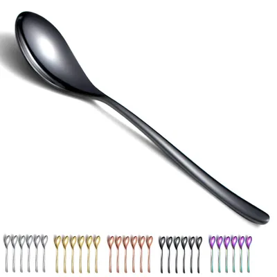 Immagine prodotto di Solidchoice - Set di 6 cucchiai da tavola in acciaio inossidabile nero