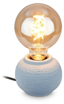 Image de Briloner Lampe de table pied en céramique Ø10 x 8 cm douille E27 max. 25 W interrupteur sur le cordon gris - Lampe de chevet pour salon chambre couloir