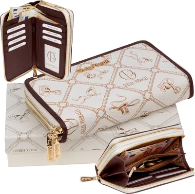 Produktbild von Giulia Pieralli Damen Geldbörse Geldbeutel Brieftasche Portmonee XXL BEIGE-CUOIO (02A)