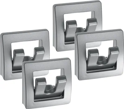 Produktbild von 4er Set Garderobenhaken klappbar mit 2 Haken, Camping Kleiderhaken, Wandhaken Chrom