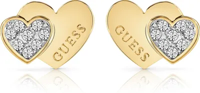 Produktbild von Herz Ohrstecker von Guess aus vergoldetem Edelstahl, Kristalle