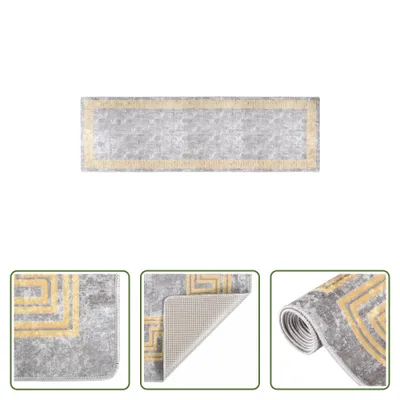 Produktbild von The Living Store Teppich Waschbar 80x300 cm Grau Rutschfest