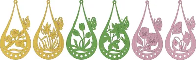 Produktbild von Drechslerei Kuhnert - Oster Baumschmuck aus dem Erzgebirge 6er Set Blumen bunt