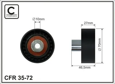 Produktbild von CAFFARO 35-72 Umlenkrolle Keilrippenriemen 70mm für RENAULT ESPACE III (JE0) LAGUNA I (B56, 556) LAGUNA I Grandtour (K56) SAFRANE II (B54)