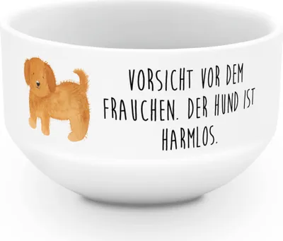 Produktbild von Mr. & Mrs. Panda schälchen Hund Flauschig - Weiß - Geschenk, Niedlich, schale, Müslischale, Obstschale, Suppenschüssel, joghurtbowl, Hundeliebe, Schüssel, Hunde