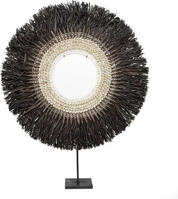 Produktbild von Famanu Standdisplay Raffia-Design - Schwarz - 60 cm x 10 cm x 80 cm