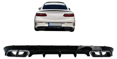 Produktbild von Diffusor Endrohre für Mercedes E-Klasse C238 A238 AMG Sport Line Coupé Cabrio 2016-2019 E63 Design.