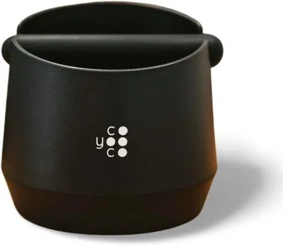 Produktbild von Famanu Abklopfbehälter für Siebträger - Professionelles Barista-Zubehör - Schwarz - 15 cm