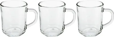 Produktbild von 3er Set Excellent Houseware Becher, Glas, 7,6x8,8 cm, 240 ml, transparent