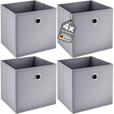 Produktbild von Faltbox 4er Set Aufbewahrungsbox Faltkiste Box Regalbox Staubox faltbar 20x20x20