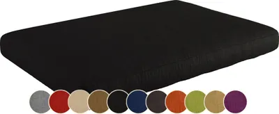 Produktbild von sunnypillow Palettenkissen für Gartenmöbel - Sitzkissen 120x60x15 cm - Palettenauflage für Palettensofa für Haus und Garten - Palettenpolster, Sitzpolster für Palettenmöbel - Kissen Schwarz