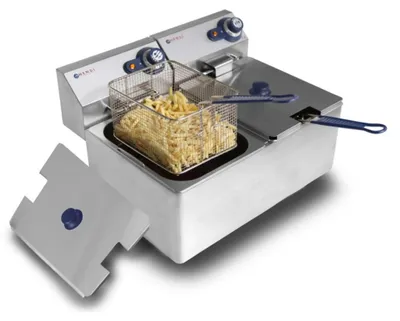 Zdjęcie produktu dla Hendi 205853, Frytkownica, 12 l, 50 °C, 190 °C, Podwójny, Srebrny