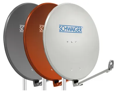 Produktbild von Aluminium Satellitenschüssel 80 cm Hellgrau/Rot/Anthrazit, Farbe:Hellgrau (RAL7035)