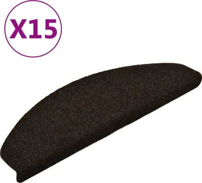 Obrázok produktu pre Schodové rohože, samolepiace, 15 ks, 65x21x4 cm, tmavohnedé, polkruhové, veľké