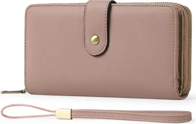 Produktbild von GAEKEAO Damen Geldbörse mit RFID Schutz und 14 Kartenfächern - Großes Portemonnaie aus Leder in Rosa