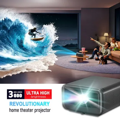 Image de Projecteur - Mini-projecteur - Cinéma - Projecteur intelligent - Luminosité de 3000 lumens