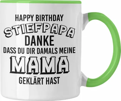 Produktbild von Trendation - Stiefpapa Tasse Spruch Geschenk Lustige Sprüche Stiefvater Geschenk Geburtstag Geburtstagsgeschenk (Grün)