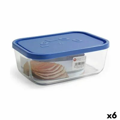 Obrázek produktu pro Obědový box Borgonovo modrý obdélníkový 2,3 l (6 kusů)