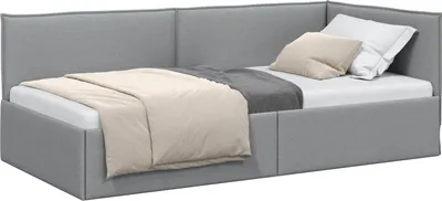 Obrázek produktu pro vidaXL Rohový rám postele s čelem světle šedý 100 x 200 cm látka