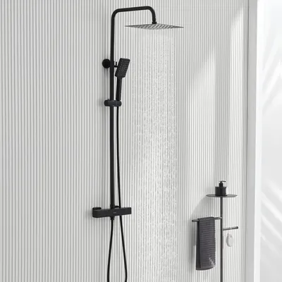 Immagine prodotto di Sistema doccia termostatico con doccia a pioggia e doccetta, regolabile e a risparmio idrico, set doccia completo