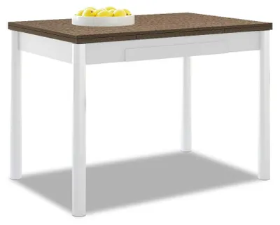 Ausziehbarer Küchentisch, Eichenoptik, 90x50 cm, mit Glasflügeln