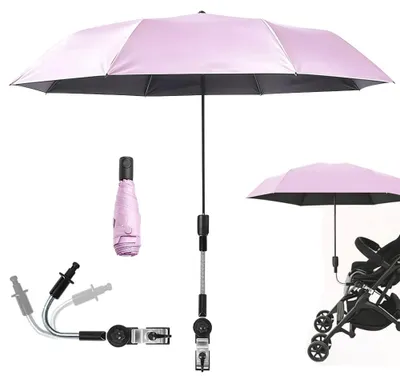 Produktbild von Sonnenschirm für Kinderwagen mit UV-Schutz und 360° Drehung
