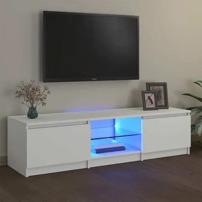 Produktbild von vidaXL TV skrinka s LED svetlami biela 140x40x35,5 cm
