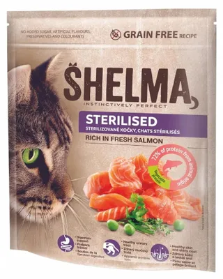 Zdjęcie produktu dla SHELMA Sterilised Bogata w łososia - sucha karma dla kota - 750g