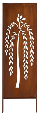 Produktbild von Sichtschutz Metall - 160 cm x 50 cm - Edelrost - Rostoptik Sichtschutz für Garten - Sichtschutzelement - Sichtschutzwand - Gartendekoration Zaun