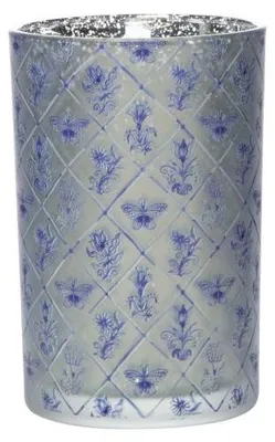 Imagen del producto de Soporte para velas tipo "tealight" de Mars & More, color azul Delft, tamaño grande, 18 cm