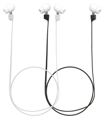Produktbild von kwmobile Halteband Set magnetisch kompatibel mit Apple Airpods 1 / 2 / 3 / Pro 1 / Pro 2 Headphones - 2x Kopfhörer Halter Band Strap in Schwarz Weiß -