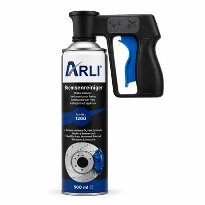 Produktbild von ARLI Bremsenreiniger 500 ml mit Sprühpistole – Bremsen- und Kupplungsreiniger mit universellem Pistolengriff