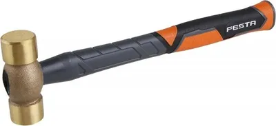 Produktbild von Messinghammer 500g, 31 cm Gesamtlänge, 30 mm Schlagfläche, mit Glasfaserstiel, funkenfrei