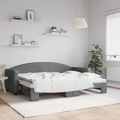 Zdjęcie produktu dla Maison Exclusive – rozkładana leżanka, kolor ciemnoszary, 80 x 200 cm, materiał